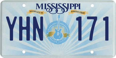 MS license plate YHN171