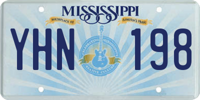 MS license plate YHN198