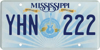 MS license plate YHN222