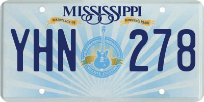 MS license plate YHN278