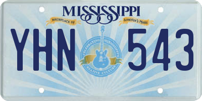 MS license plate YHN543