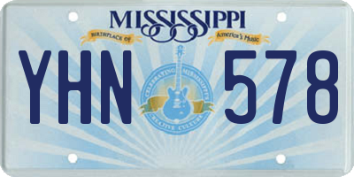 MS license plate YHN578