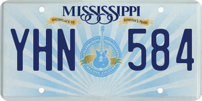 MS license plate YHN584