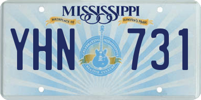 MS license plate YHN731