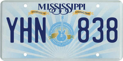 MS license plate YHN838
