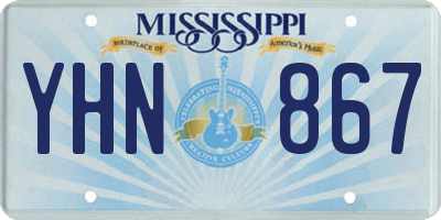 MS license plate YHN867
