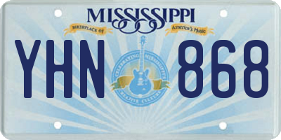 MS license plate YHN868