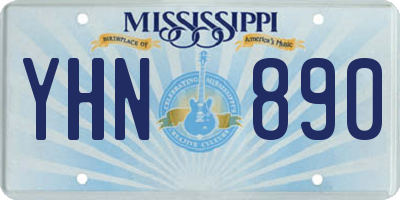 MS license plate YHN890