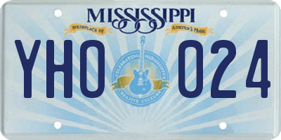 MS license plate YHO024
