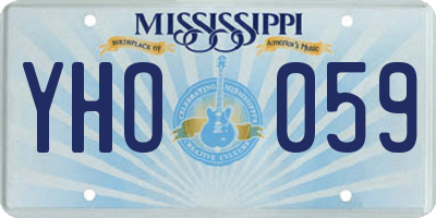MS license plate YHO059