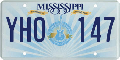 MS license plate YHO147