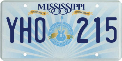 MS license plate YHO215