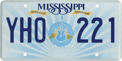 MS license plate YHO221