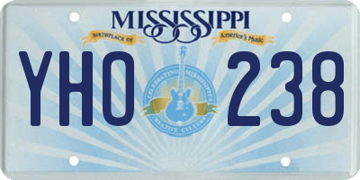 MS license plate YHO238