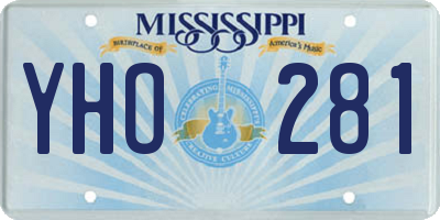 MS license plate YHO281