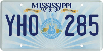 MS license plate YHO285