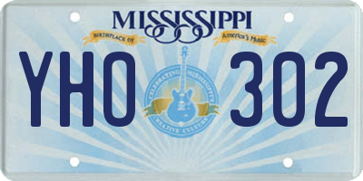 MS license plate YHO302