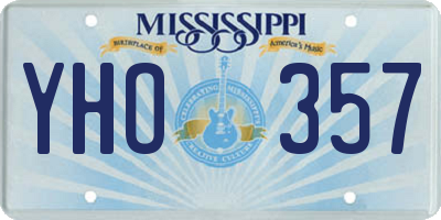 MS license plate YHO357