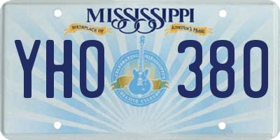 MS license plate YHO380