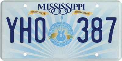 MS license plate YHO387