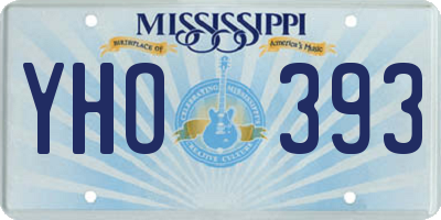 MS license plate YHO393