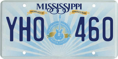 MS license plate YHO460