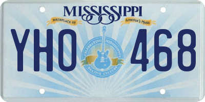 MS license plate YHO468