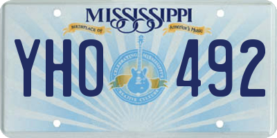 MS license plate YHO492