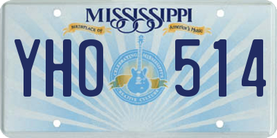 MS license plate YHO514