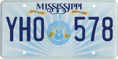 MS license plate YHO578