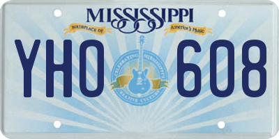 MS license plate YHO608