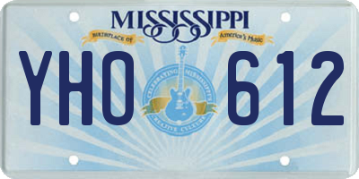 MS license plate YHO612