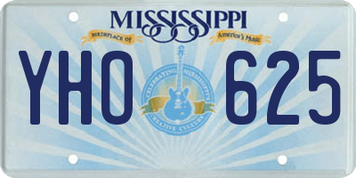 MS license plate YHO625