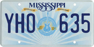 MS license plate YHO635