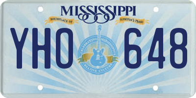 MS license plate YHO648