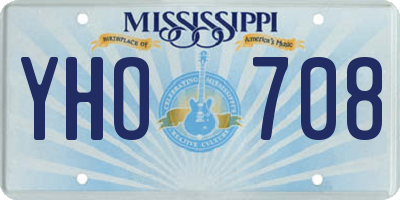MS license plate YHO708
