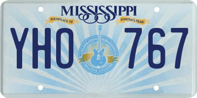 MS license plate YHO767