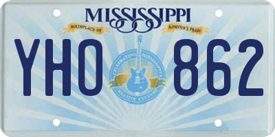 MS license plate YHO862