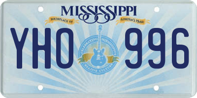 MS license plate YHO996