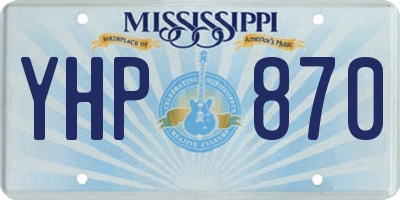 MS license plate YHP870