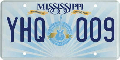 MS license plate YHQ009