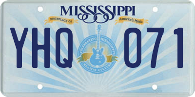 MS license plate YHQ071