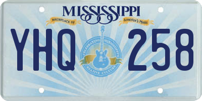 MS license plate YHQ258