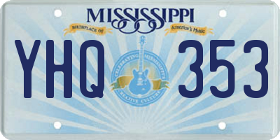 MS license plate YHQ353