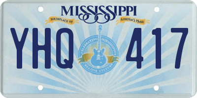 MS license plate YHQ417