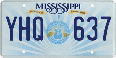 MS license plate YHQ637