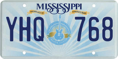 MS license plate YHQ768