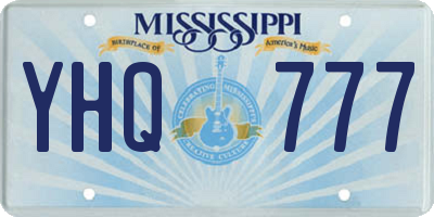 MS license plate YHQ777