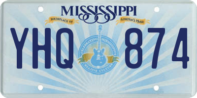 MS license plate YHQ874