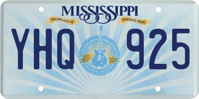 MS license plate YHQ925